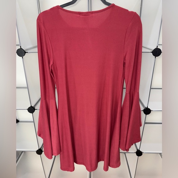 Planet Gold Womens Super Soft Ruffle Sleeve Shift Dress Size M NWT - Picture 8 of 9